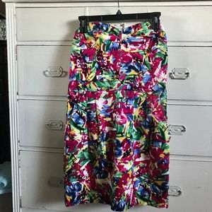 H&M / Colorful Strapless Fitted Dress / SZ 12